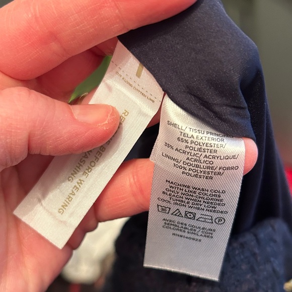 Loft Navy Tweed Wrap Doulbe Button Skirt - Picture 4 of 12